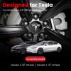 Powlamks 4 PCS Car Wheel Center Cap for Tesla Model Y & Model 3, Car Hubcaps with Logo Emblem and 4 Valve Stem Caps, 2.2 in ABS Wheel Rim Cover Accessories for Tesla 18"/19" Wheel, Black & Silver view 2