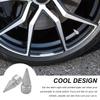 YTFRL 4 PCS Spiked Shape Tire Valve Stem Caps, Heavy Duty Leak-Proof Aluminum Spike Tire Air Covers, Universal Dustproof Valve Stem Caps Tyre Accessories for SUVs Trucks Bikes (Silver) view 3