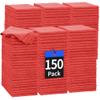 HOMERHYME Microfiber Cleaning Cloth, 150 Pack Cleaning Rags Microfiber Towel Bulk Absorbent Lint-Free WashCloths, All-Purpose Towels for Cars, Shop, Automotive, Garage, Home Kitchen 11.5"*11.5", Red view 1