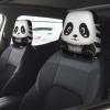 Black and White Panda Car Seat Headrest Cover 2 PCS, Soft Stretchable Fabric Car Head Rest Protector Dustproof Removable Car Headrest Covers Universal Vehicle Accessories view 1