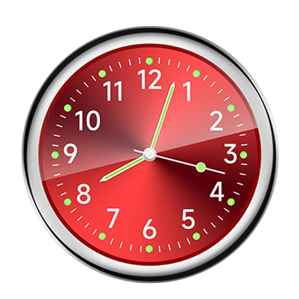 Glow in Dark Car Clocks - Quartz Dashboard Timepiece, Mini Analog Vehicle Watch | Automotive Boat Bike Replacement Sticky Back Clock, High Visibility Small for Easy Readability