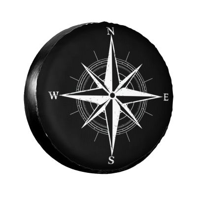 LOJAOGON Compass Rose Symbol Spare Tire Cover Wheel Protectors Dust-Proof Wheel Tire Cover Fit Trailer, Rv, Sand Many Vehicle 14inch