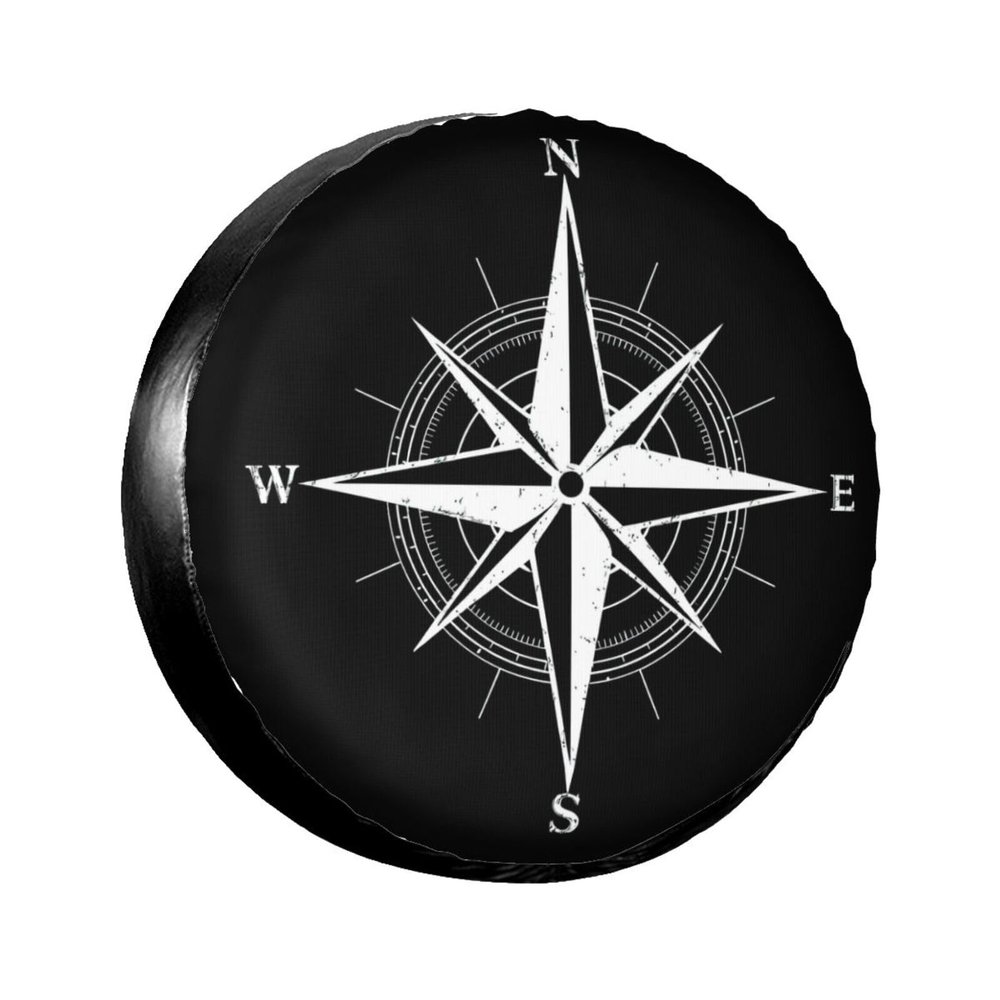 LOJAOGON Compass Rose Symbol Spare Tire Cover Wheel Protectors Dust-Proof Wheel Tire Cover Fit Trailer, Rv, Sand Many Vehicle 14inch