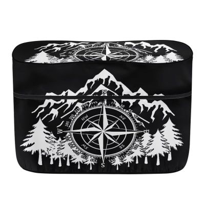 Whosucclay RV Propane Tank Cover Double 20 lb, Savage Camper Propane Tank Cover for RV Trailer Camper, Weather Resistant Accessories Decorative Protection-Forest Compass
