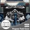 Whosucclay RV Propane Tank Cover Double 20 lb, Savage Camper Propane Tank Cover for RV Trailer Camper, Weather Resistant Accessories Decorative Protection-Forest Compass view 3