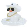 Cute White Rubber Duck with Swim Ring for Car Dashboard Decorations, Funny Duck Car Accessories, Desk Office Decor view 1
