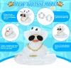 Cute White Rubber Duck with Swim Ring for Car Dashboard Decorations, Funny Duck Car Accessories, Desk Office Decor view 2
