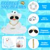 Cute White Rubber Duck with Swim Ring for Car Dashboard Decorations, Funny Duck Car Accessories, Desk Office Decor view 3