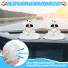 Cute White Rubber Duck with Swim Ring for Car Dashboard Decorations, Funny Duck Car Accessories, Desk Office Decor view 4