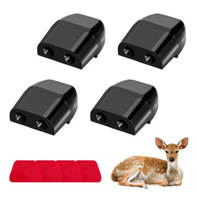MTRPS 4PCS Deer Whistles for Car, Wind Activated Ultrasonic Vehicle Deer Horn Sensor Avoids Collision, Dual Construction Animal Warning Devices for SUVs Trucks Motorcycles (Black)