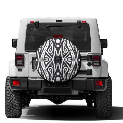 Foruidea Tribal Abstract Seamless Pattern Spare Tire Cover with Backup Camera Hole Wheel Tire Cover Fit Trailer, RV, SUV and Many Vehicle 13inch