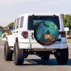 Foruidea Spooky Halloween Ghost Pumpkin Spare Tire Cover with Backup Camera Hole Wheel Tire Cover Fit Trailer, RV, SUV and Many Vehicle 12inch view 2