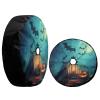 Foruidea Spooky Halloween Ghost Pumpkin Spare Tire Cover with Backup Camera Hole Wheel Tire Cover Fit Trailer, RV, SUV and Many Vehicle 12inch view 3