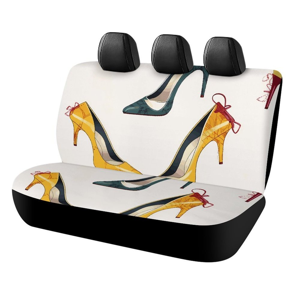 QMNBTES Universal Car Seat Cover, Waterproof High Heel Shoes Rear Seat Protector Non-Slip Carseat Covers Easy to Install Automotive Seat Covers & Accessories for Auto SUV Truck Van