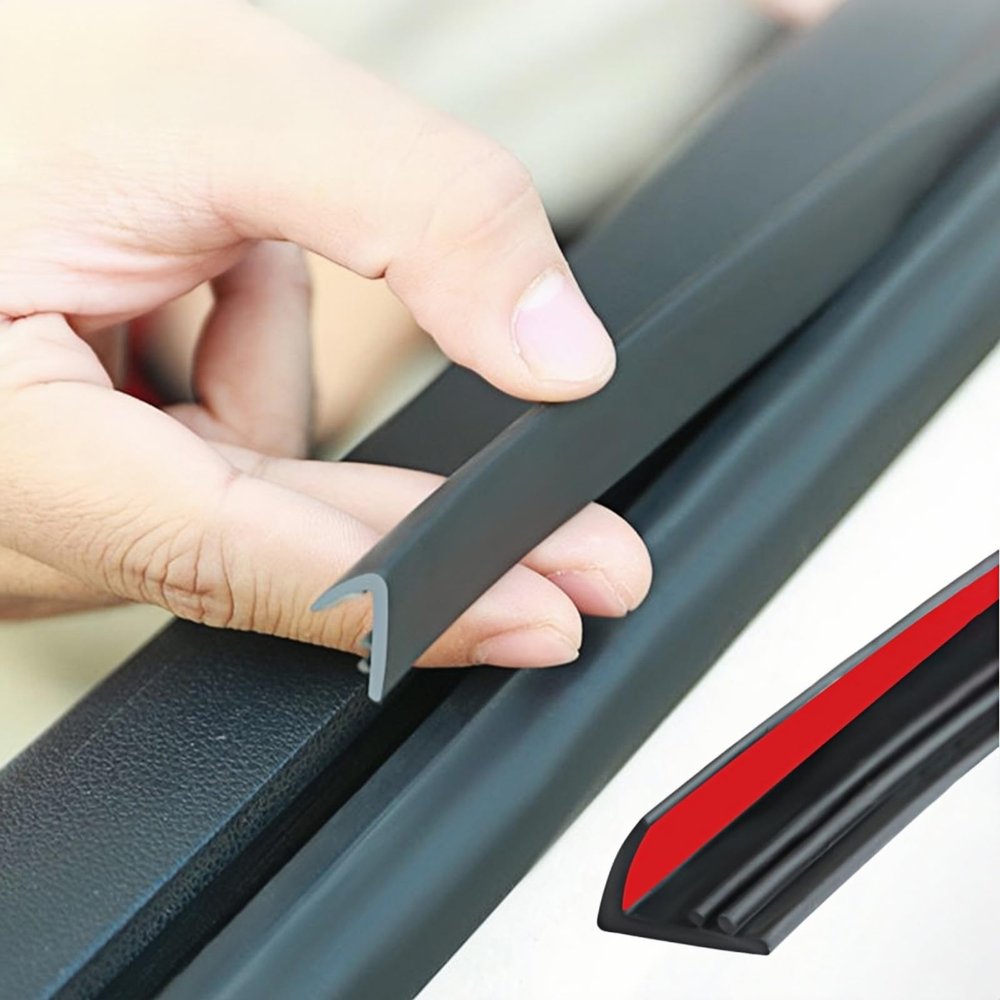 GreceYou 4M/13FT Car Window Seal Strip, V Shape Rubber Weather Stripping Silent & Dustproof, for Most Car Truck SUV RV (Black, 4M/13FT)