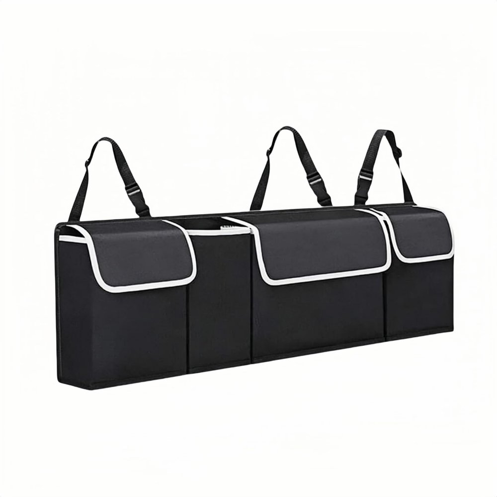 ZBBZBB Trunk Organizer for Benz C Class(4door) 2007-2014, Vehicle Backseat Hanging Cargo Organization Storage Bag Collapsible Rear Seat Organizer