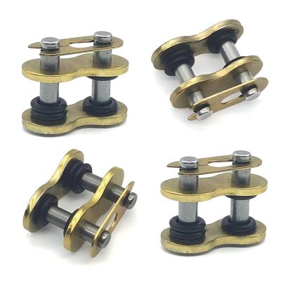 Opuweiy 4 PCS 520 HV Chain Master Link, Chain Connecting Links with Rubber Sealing O-ring, Heavy Duty Manganese Steel Oil Seal Latch, Universal for Most Motorcycles Dirt Bike (Gold)