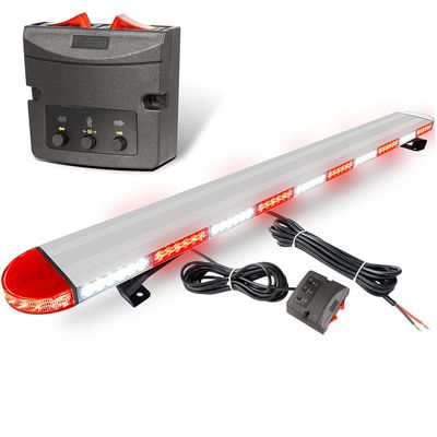 ASPL 49'' Low Profile Strobe Lights Bar Aluminum Warning Light Red White