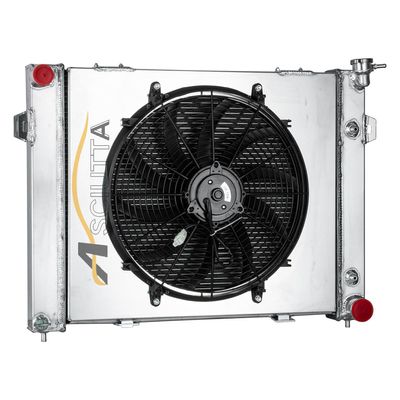 ASCIUTTA 1 Row Aluminum Radiator Shroud Fan for 1993-1997 Jeep Grand Cherokee Laredo Orvis 5.2L V8 1994 1995 1996 with 16" Fans