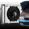 ASCIUTTA 1 Row Aluminum Radiator Shroud Fan for 1993-1997 Jeep Grand Cherokee Laredo Orvis 5.2L V8 1994 1995 1996 with 16" Fans view 2