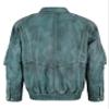 Men's Bomber Oversized Leather Jacket Sky Blue Waxed Multi Pockets Zipper Jacket 6777, Sky Blue Waxed, 3X-Large view 3