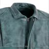 Men's Bomber Oversized Leather Jacket Sky Blue Waxed Multi Pockets Zipper Jacket 6777, Sky Blue Waxed, 3X-Large view 4