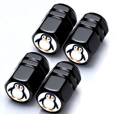 4Pack Penguin Tire Valve Stem Caps Penguin Car Accessories Decor for Cars Trucks SUV Motorcycles Bicycles Bike Tire Air Cap for Men Women and Penguins Decor Lovers