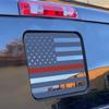 for Toyota Tacoma 2024-2025 2026 Rear Middle Window American Flag Decal, Back Center Sliding Window Glass USA Flag Vinyl Sticker, for Tacoma Exterior Accessories (Redline) view 1