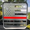 for Toyota Tacoma 2024-2025 2026 Rear Middle Window American Flag Decal, Back Center Sliding Window Glass USA Flag Vinyl Sticker, for Tacoma Exterior Accessories (Redline) view 2