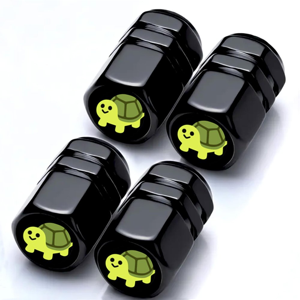 4Pack Turtle Tire Valve Stem Caps Sea Turtle Car Accessories Decor for Cars Trucks SUV Motorcycles Bicycles Bike Tire Air Cap for Men Women and Sea Turtles Decor Lovers