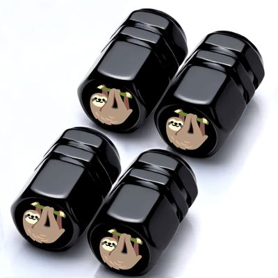 4Pack Sloth Tire Valve Stem Caps Sloth Car Accessories Decor for Cars Trucks SUV Motorcycles Bicycles Bike Tire Air Cap for Men Women and Sloths Decor Lovers