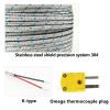 K-Type Thermocouple Sensor with High Temperature Stainless Steel Pointed Insertion Probe 500 with Stainless Steel Braided Cable(Probe diam 4X200mm) view 4