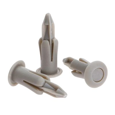 LAKSUYRE 50Pcs 6.3mm Hole Auto Fastener Push Type Shield Retainers Plastic Rivets Clips Bumper/Trim