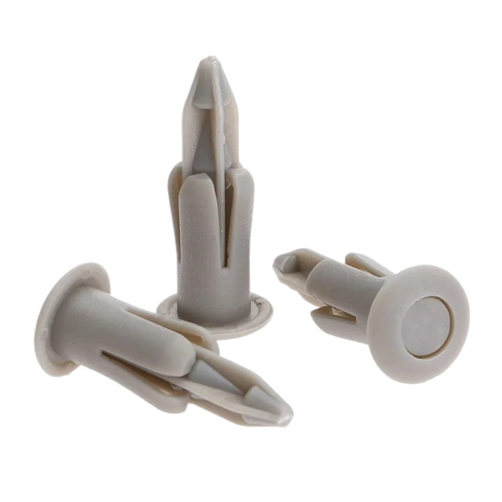 LAKSUYRE 50Pcs 6.3mm Hole Auto Fastener Push Type Shield Retainers Plastic Rivets Clips Bumper/Trim