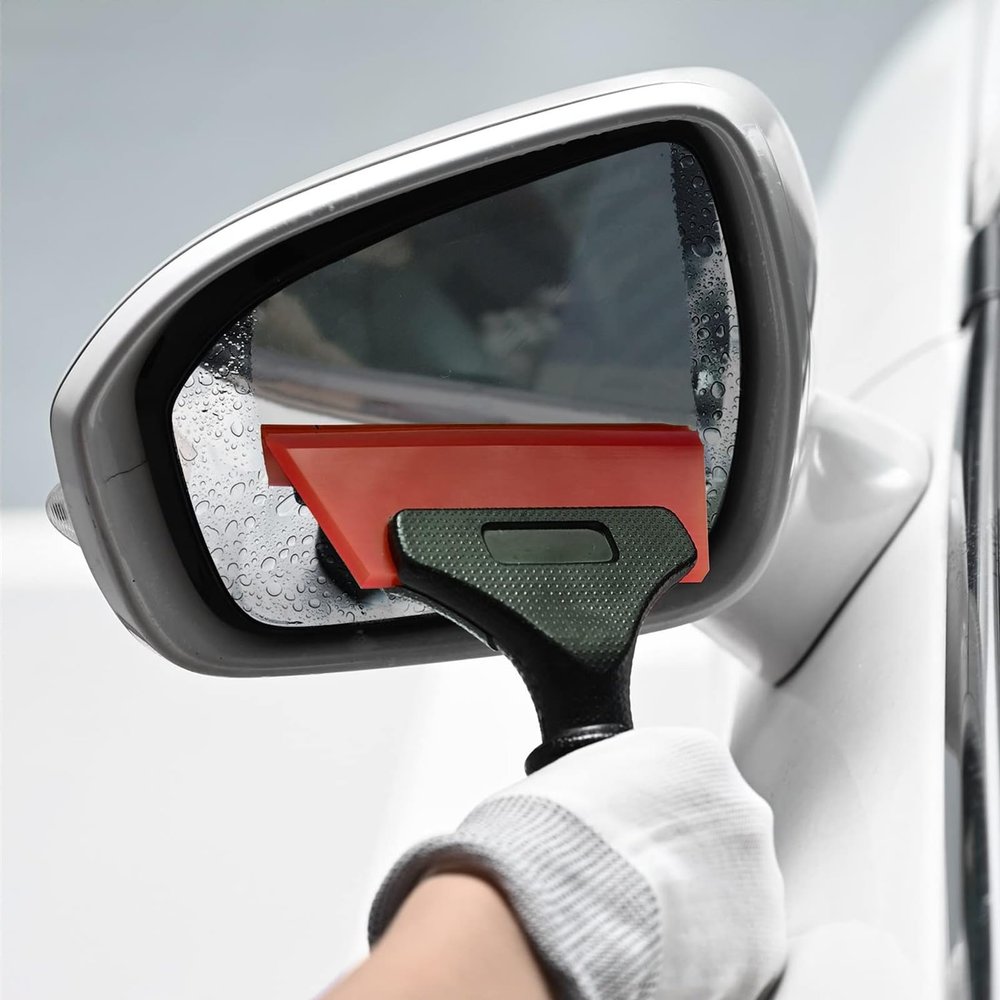 1PC Car Window Body Water Wiper Clean Scraper Shovel Rubber Window Squeegee Tint Tool, Compatible with Jaguar XEL XFL XJL,1-Red