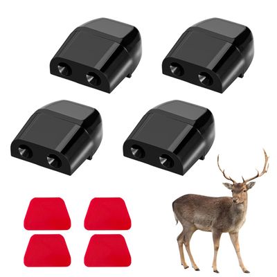 YTFRL 4 PCS Deer Whistles for Car, Dual Construction Deer Warning Device with Waterproof Adhesive Tapes, Animal Alert Horn Avoids Collisions Suitable for Cars Trucks Motorcycles (Black)