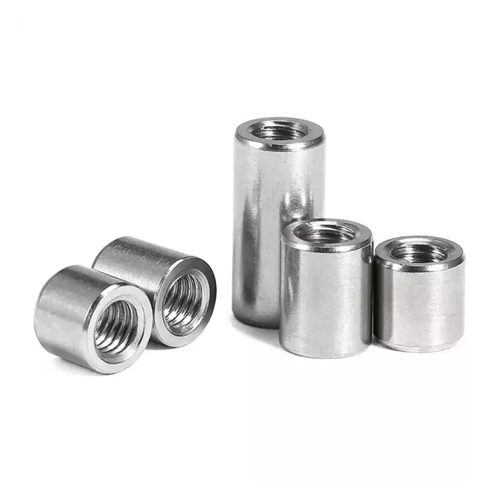 XAOLIUZi 2-5pcs M6 M8 304 Stainless Steel Cylindrical Connect Screw Nut Extended Cylindrical Nut Round Column Joint Coupling Nut(M6x12x16-5pcs)
