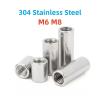 XAOLIUZi 2-5pcs M6 M8 304 Stainless Steel Cylindrical Connect Screw Nut Extended Cylindrical Nut Round Column Joint Coupling Nut(M6x12x16-5pcs) view 3