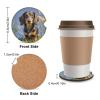 Pad Dachshund Car Coasters Cup Holder Insert Coaster, 2Pcs Absorbent Cork Bar Coasters, Heat Resistant Reusable Anti Slip Drink Coaster Car Decor Auto Accessories for Women view 2