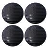 American Flag Wheel Center Caps (4PCS) - Custom Round Aluminum Self-Adhesive Decals - Fit for Car, Truck, SUV Hub Caps Emblem (All Black, 56mm) view 1