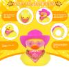 Pink Cowboy Rubber Duck Car Ornament, Funny Yellow Rubber Duck with Cowboy Hat, Gold Chain, Heart Sunglasses, Scarf, DIY Decor for Car Dashboard, Office Desk, Home Decor view 3
