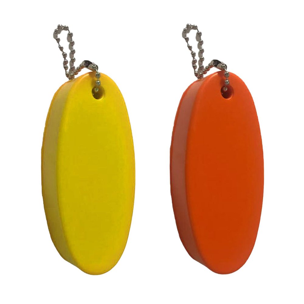 2Pcs Floating Keychain Waterproof Boat Key Floating Keychain Key Ring for Boating Fishing Kayak Sailing Swiming (Yellow and Orange)