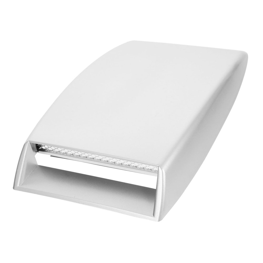 Hemobllo Car Hood Scoop Silver Decorative Air Flow Vent Cover Adhesive Tape Base Easy Installation No Drilling Required DIY Bonnet Vent Grille for Cars