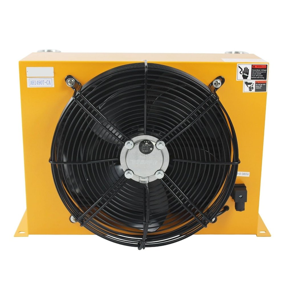 Air Cooler/Plate Hydraulic Radiator AH1490T-CA 250L/min Plate Heat Exchanger For System CNC Machine Tool Oil Fan Widely Application(DC12)