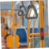 Amosfun Gray Triangle Handle Ring for Subway Bus Car Abs Plastic Replacement Grip for Trashcan Vehicle Public Transport Easy Install Portable Assist Ring for Fitness and Hanging view 3