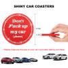 JNXIJ 4 PCS Bling Car Cup Coasters, 2.75" Anti-Slip Embedded Drink Mat Auto Cup Holder Inserts, Crystal Rhinestone Coaster Sparkling Water Bottle Holder Pads for Most Vehicles (Red) view 2