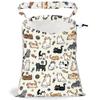 DELORIGIN Cartoon Cat Strap Drawstring Car Trash Bag Hanging Garbage Bag with Snap Buttons Car Back Seat Trash Storage Portable Dustbin Vehicle Trash Can Bag for Vehicle Accessories Travel Camping view 1