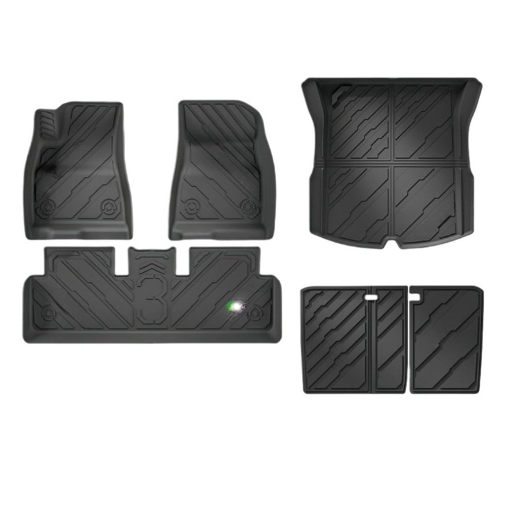 VDXDTIFX TPE Floor Mats Compatible for Tesla Model 3 2024 Highland All Weather TPE Cargo Liner Floor Mats Frunk Trunk Mats Backseat Protector Pad(6pcs Set)