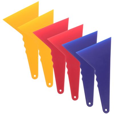 Outanaya 6Pcs Flexible Triangle Squeegee for Car Vinyl Wrap and Window Tinting Auto Film Scraper for Smooth Application Glass and Paint Surfaces Multi Color Vehicle Decal Tools