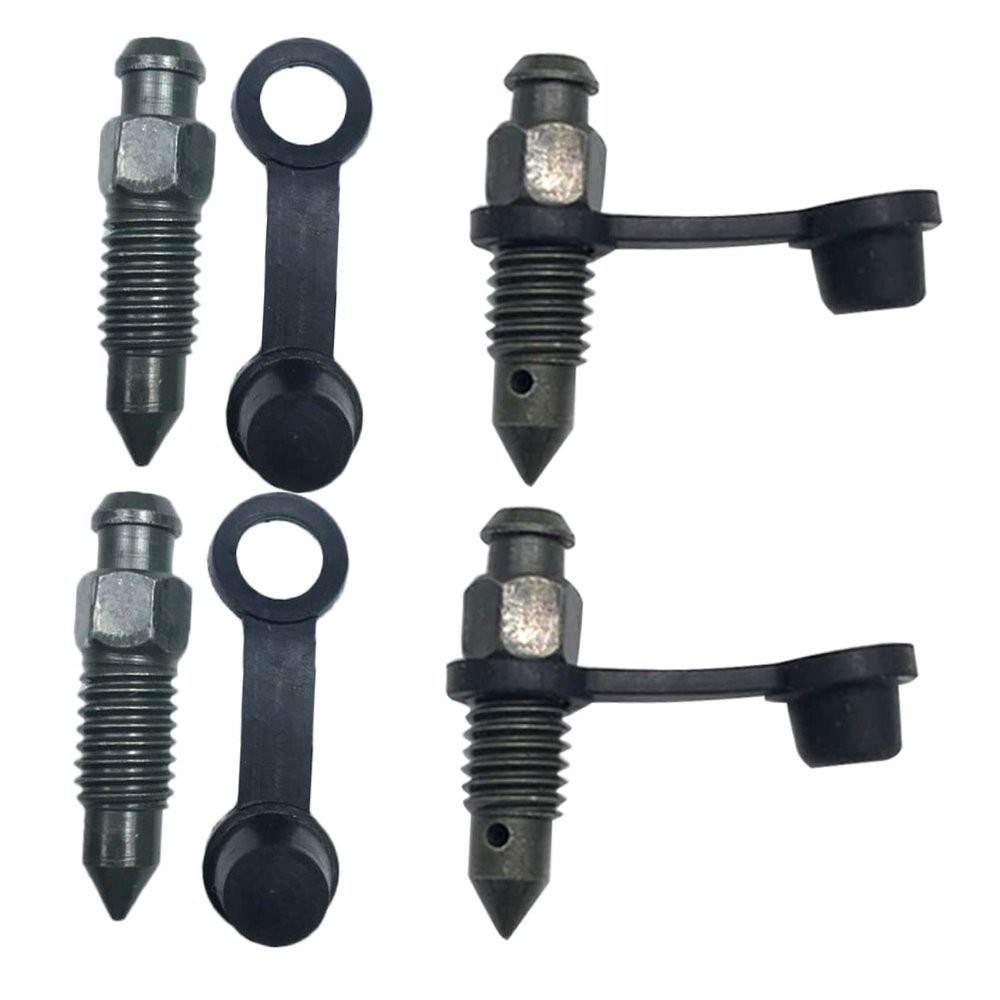 Motorcycle Caliper 4pcs M8x1.25 Bleed Screw with Rubber Cap